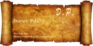 Durst Pál névjegykártya